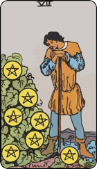 Seven of Pentacles (Bảy Tiền)